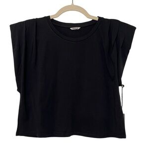 St. Roche Padded Shoulder Muscle Tee Black Small NWT Modern Edgy Contemporary